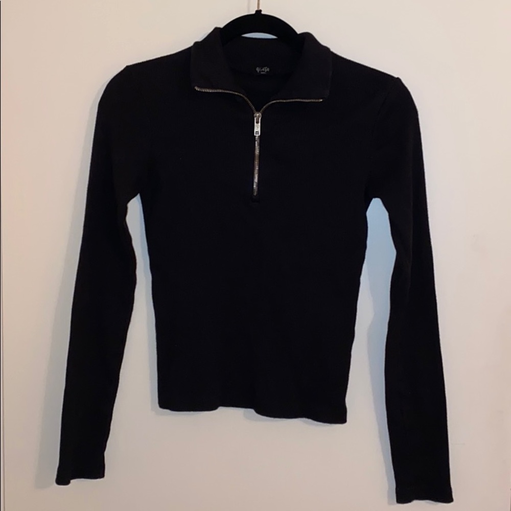 Brandy Melville Zip Collar Long Sleeve